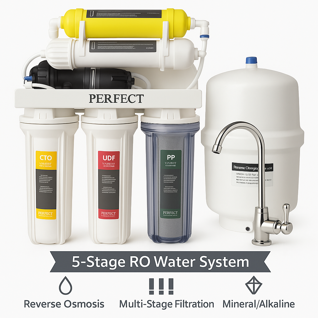 PERFECT RO Water Filtration & Purifier System with 6-Stage Reverse Osmosis, 75GPD Membrane & Mineral Boost for Clean, Healthy, Great-Tasting Drinking Water