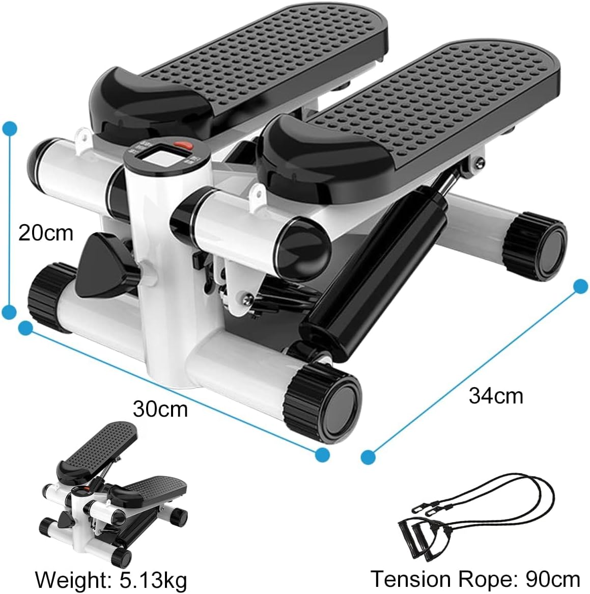 Wellcare Mini Stepper Exercise Pedal Machine with Resistance Bands for Health & Fitness