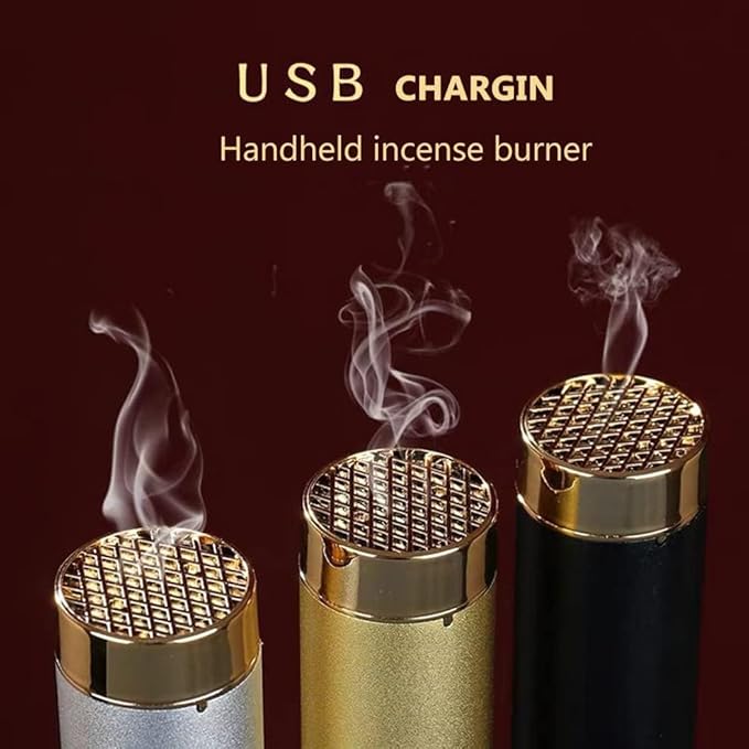 Elegant Portable Mini USB Rechargeable Bakhoor Incense Burner for Home, Car & Travel