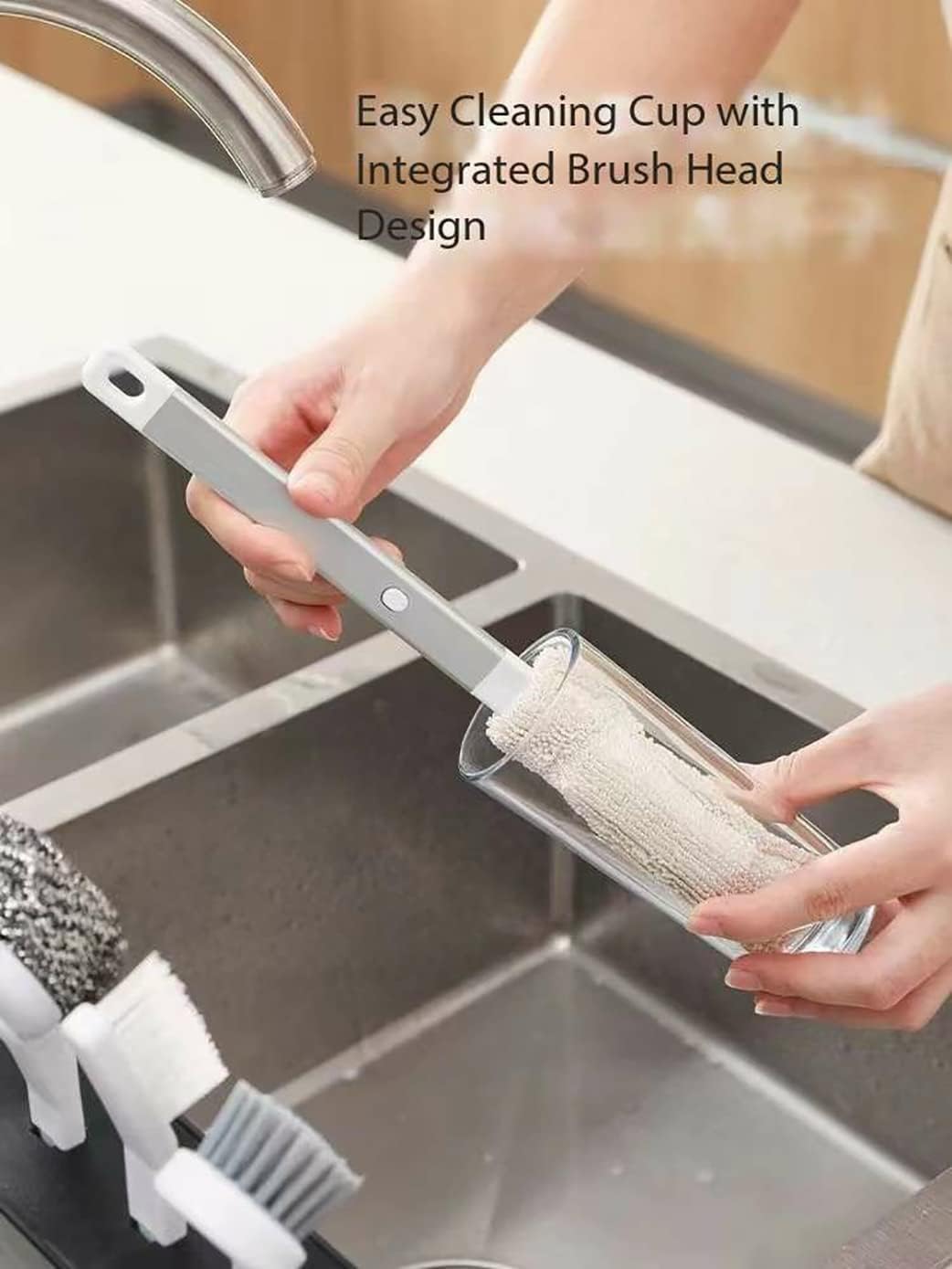 4-in-1 Multi-Brush Kitchen Cleaning Kit with Detachable Handle & Drainage Design