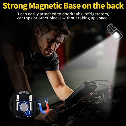 Multifunctional Emergency COB Light Tripod Keychain with Screwdriver Wrench Tool, Bottle Opener & G