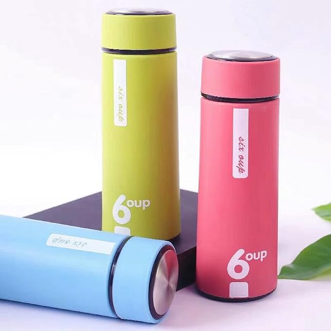 450ml Glass Interior Thermos Flask with Matte Anti-Slip Finish & Leak-Proof Lid – Ideal Vacuum Bottle for Hot & Cold Beverages at Office, Travel & School