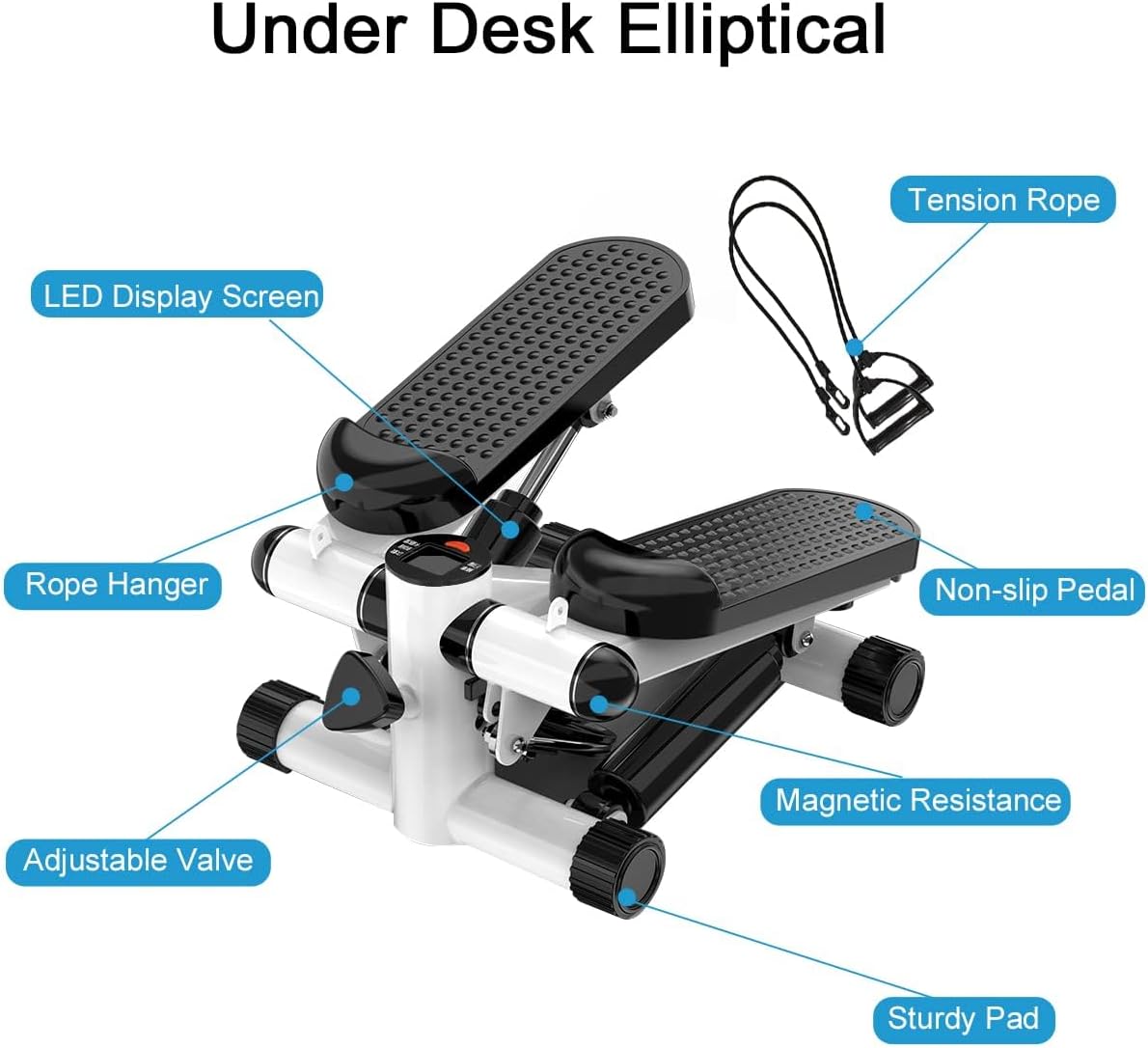 Wellcare Mini Stepper Exercise Pedal Machine with Resistance Bands for Health & Fitness