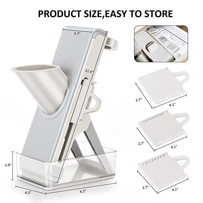 Multifunctional Vegetable & Fruit Chopper & Slicer with Container & Finger Guard-Assorted Colors