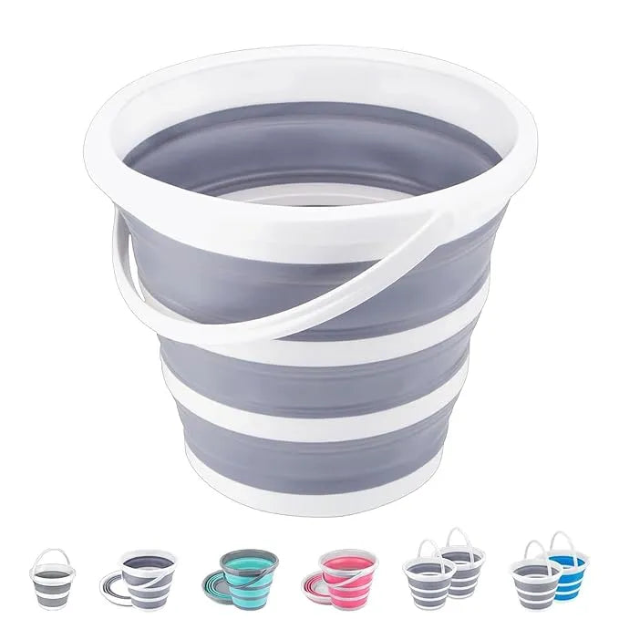 10L Multipurpose Collapsible Silicone Folding Bucket - Assorted Colors