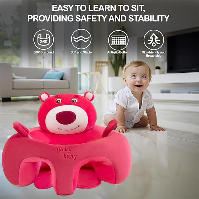 Baby Sitting Non-Slip Plush Memory Foam Practice Chair Sofa with Fall Prevention & High Back Support