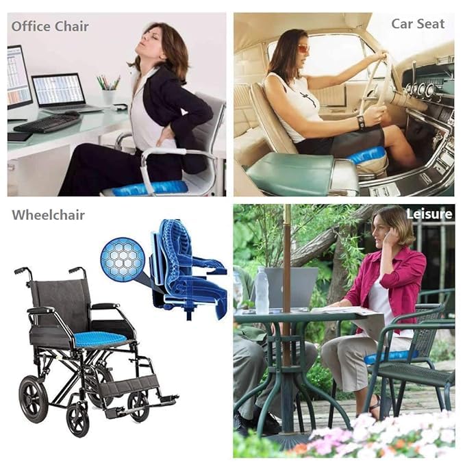 Egg Silicone Honeycomb Seat Cushion with Breathable Cover for Office, Car, Wheelchair & Home Use