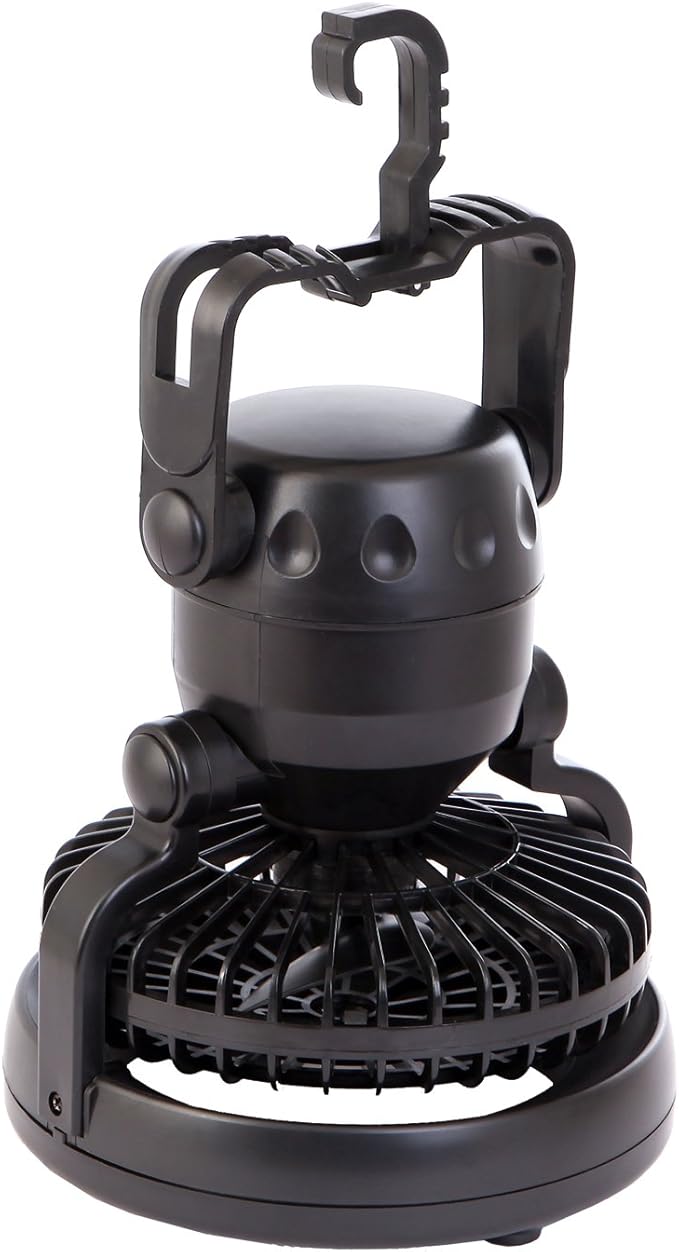 2-in-1 Multipurpose Ceiling & Desktop Fan with LED Light & Built-in Hook & Long-Lasting Battery