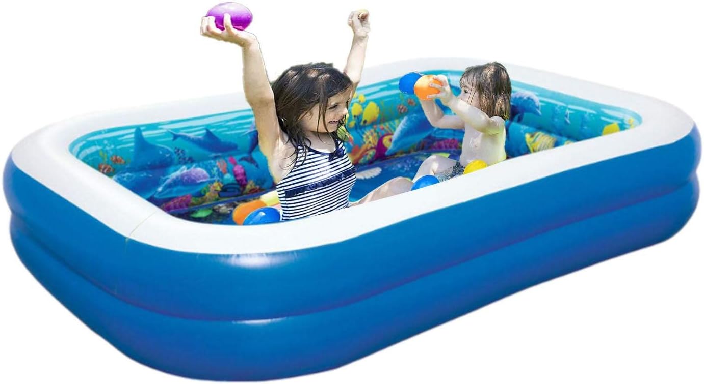 Bestway 3D Undersea Inflatable Kids Pool with Goggles & Treasure Hunt Game Set – 262 x 175 x 51cm
