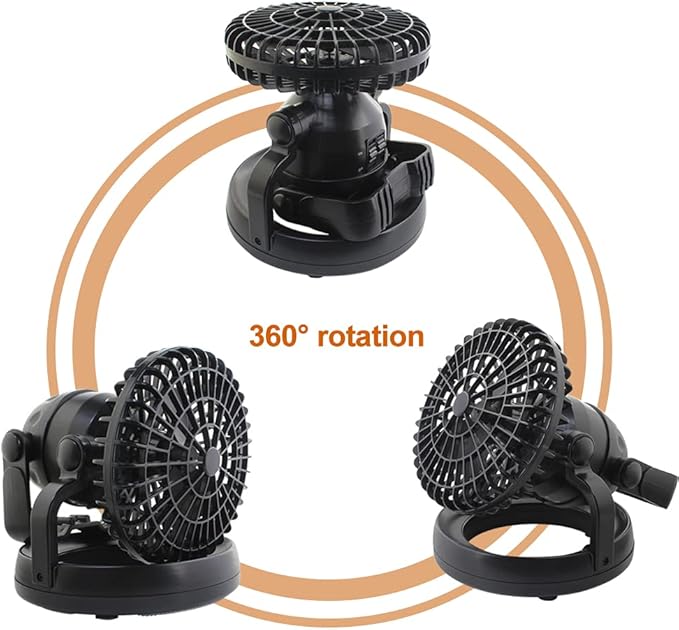 2-in-1 Multipurpose Ceiling & Desktop Fan with LED Light & Built-in Hook & Long-Lasting Battery