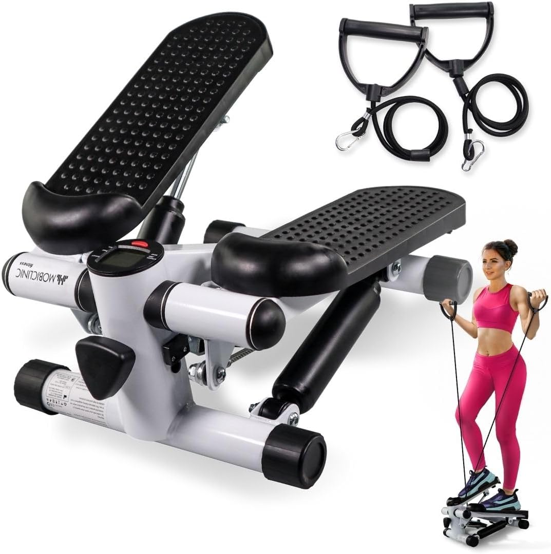 Wellcare Mini Stepper Exercise Pedal Machine with Resistance Bands for Health & Fitness