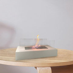 Modern Elegant Flame Tabletop Glass Fire Pit Heater for Indoor & Outdoor