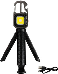 Multifunctional Emergency COB Light Tripod Keychain with Screwdriver Wrench Tool, Bottle Opener & G