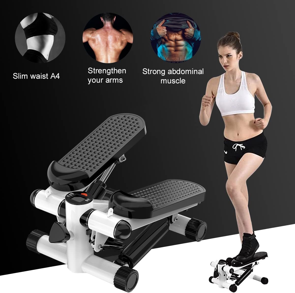 Wellcare Mini Stepper Exercise Pedal Machine with Resistance Bands for Health & Fitness