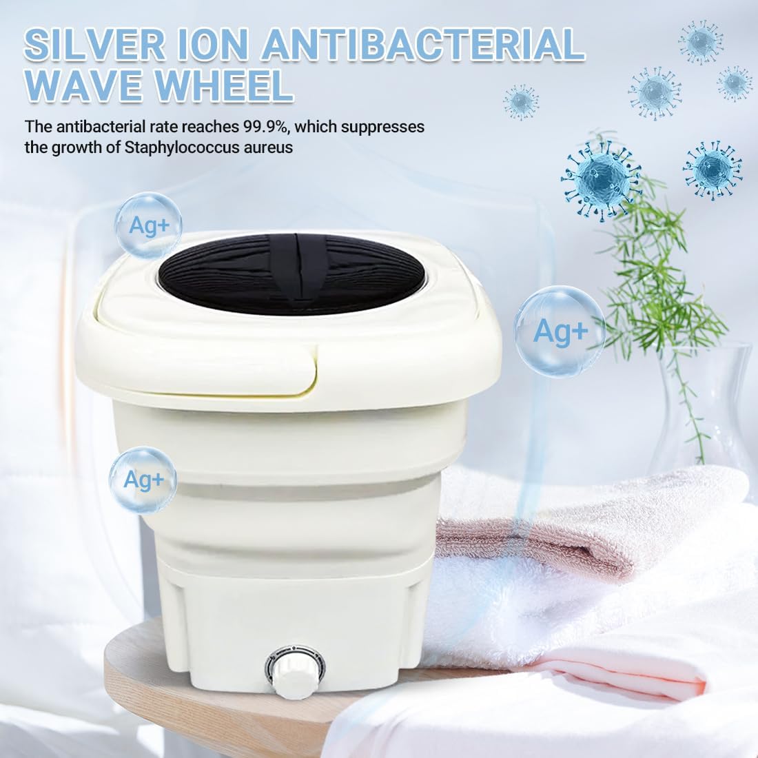Modern Rechargeable Portable & Foldable Washing Machine with Spinner– 50W