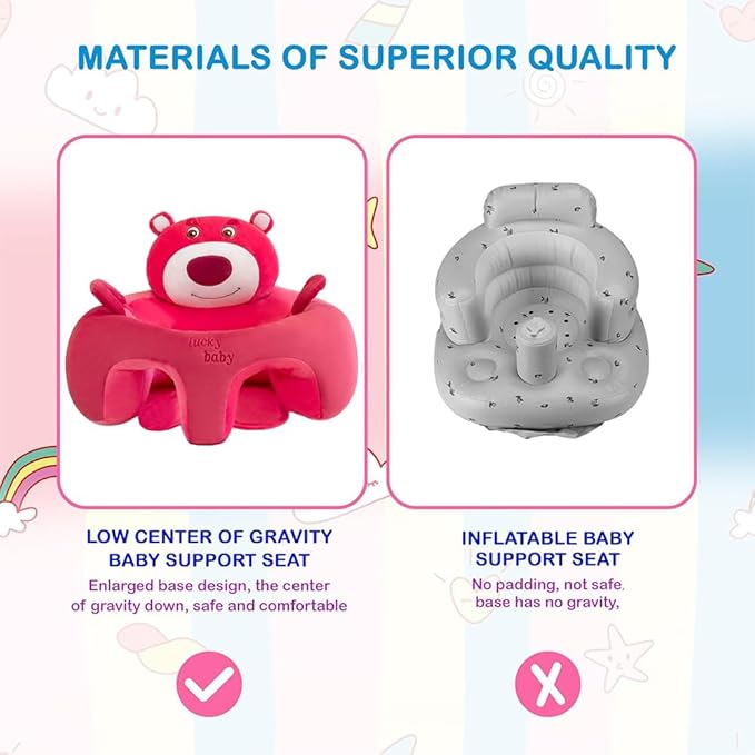 Baby Sitting Non-Slip Plush Memory Foam Practice Chair Sofa with Fall Prevention & High Back Support
