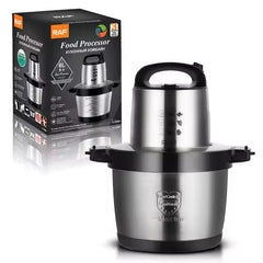 RAF Stainless Steel Food Processor & Chopper with Four Blades for Blending & Grinding - 1600W & 6 Litres