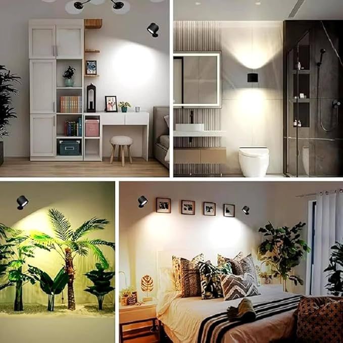 Elegant 360° Rechargeable Magnetic Wall Lamp with Remote Control, Touch Switch, 3 Brightness Levels & 3 Color Temperatures - Adjustable Rotation Night Light for Bedroom, Study & Living Room
