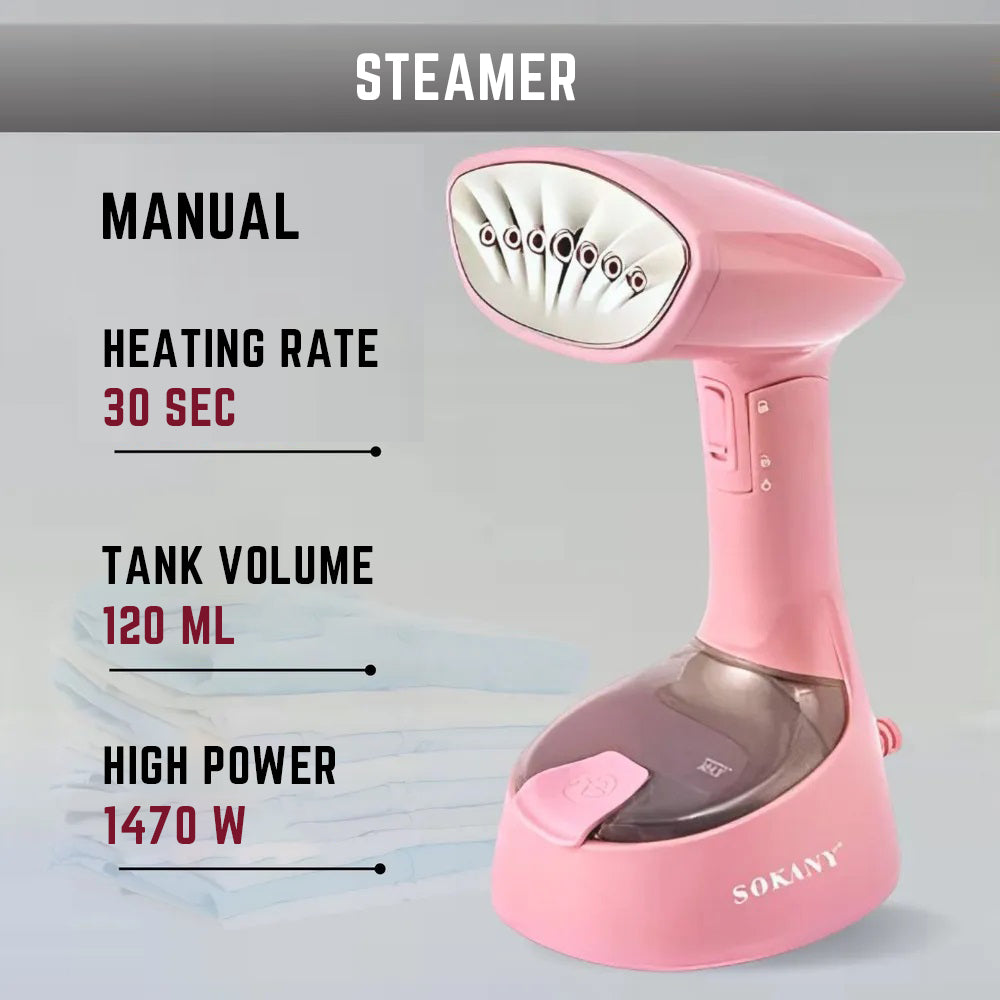 Sokany Handheld Foldable Garment Steamer 1470W – Fast Heating Clothes Steamer for Home & Travel - 120ml Capacity