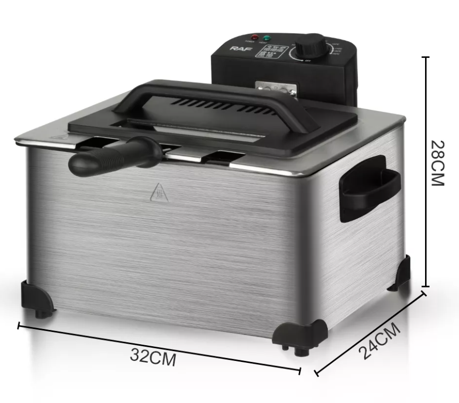 RAF 5L High Power Deep Fryer with Heat-Resistant Handles & Adjustable Temperature Control