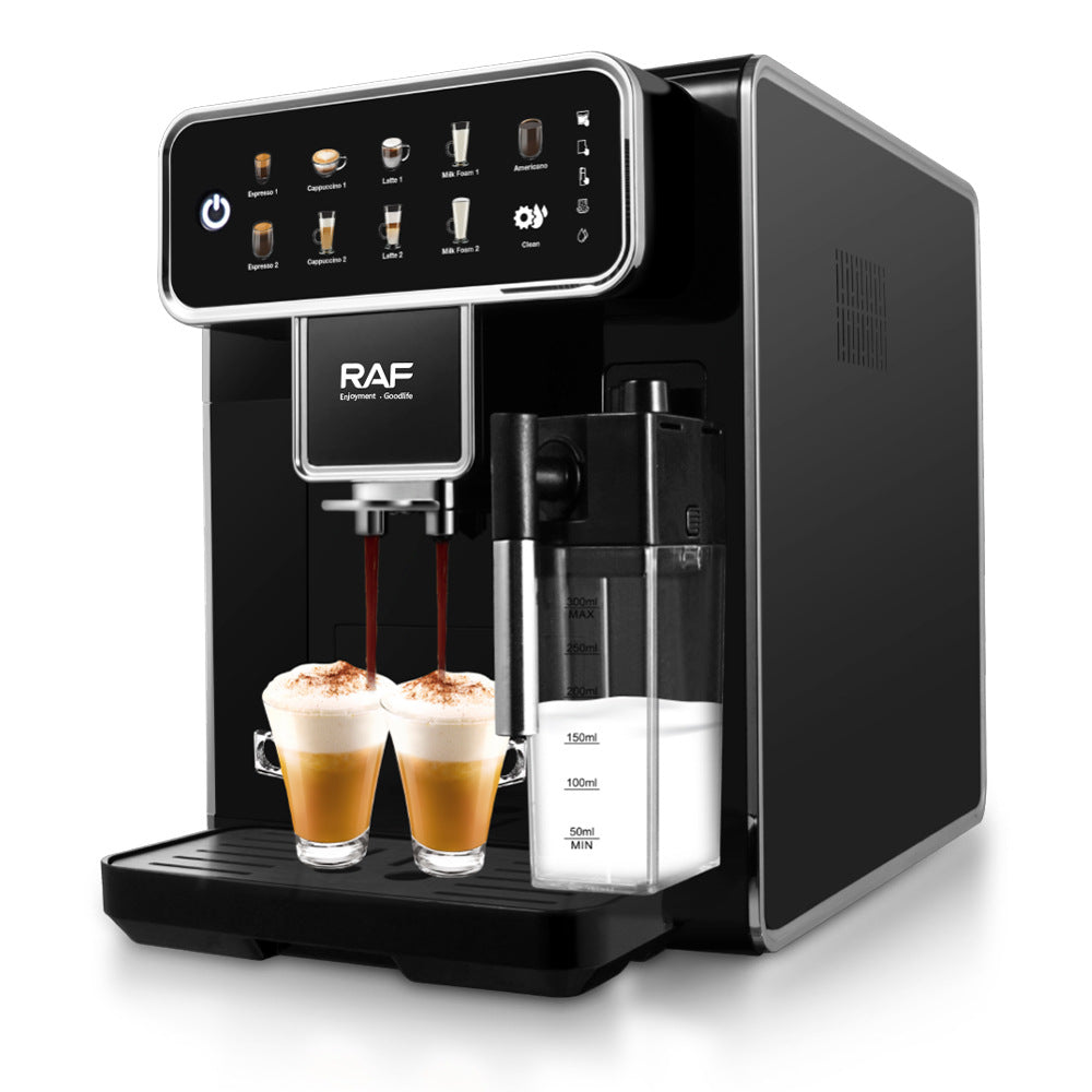 RAF 1.5L Fully Automatic Coffee Machine with Steam Milk Frother and Latte Art DIY - 1350W