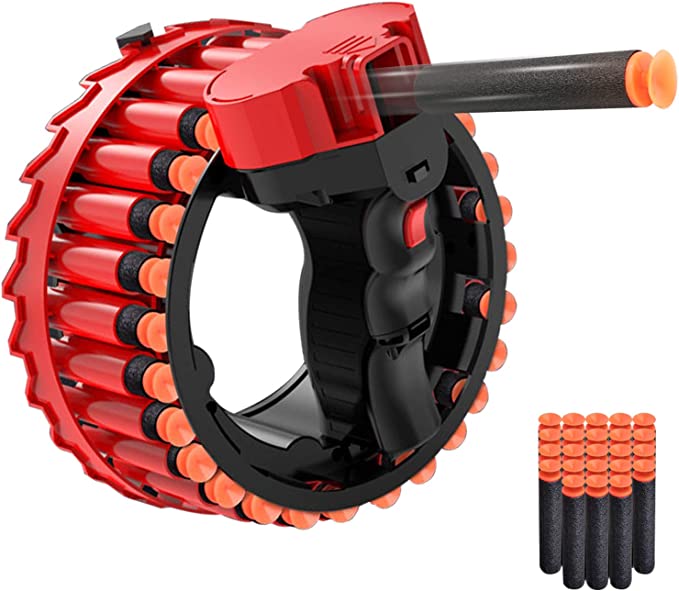 Rapid Firing Electric Nerf Gun Toy Blaster with Rotating Bullet Drum and Soft Foam Dart Bullets