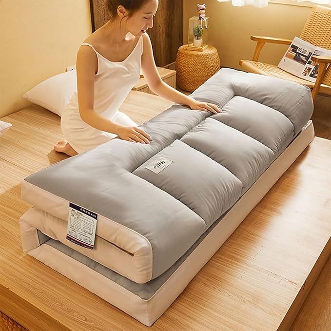 Premium Foldable Soft Cushion Mattress with Elastic Fitting Straps – 120 x 200 cm - Dual-Sided
