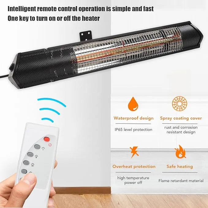 Sepat Electric Heater with Tripod Stand, Remote Control and Safety Protection - 2000W
