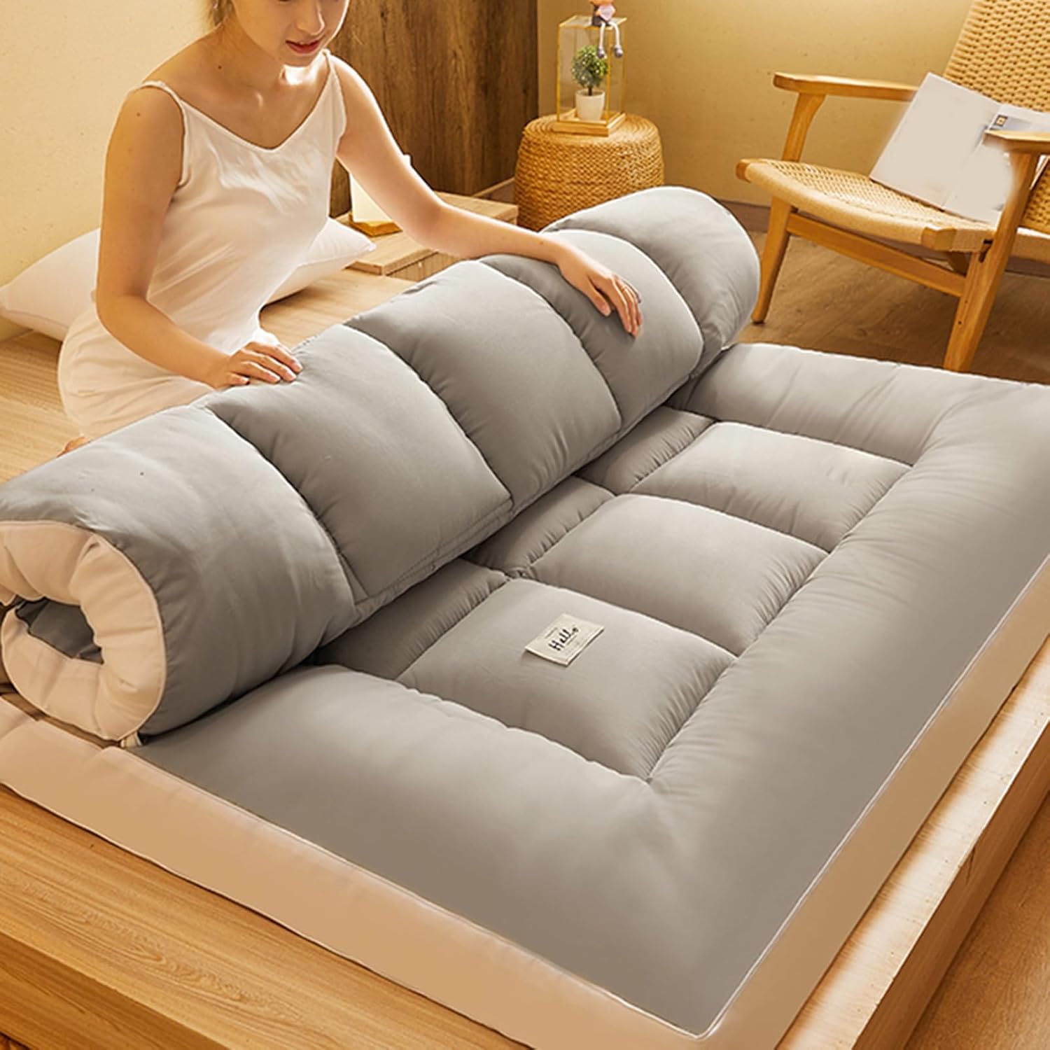 Premium Foldable Soft Cushion Mattress with Elastic Fitting Straps – 120 x 200 cm - Dual-Sided