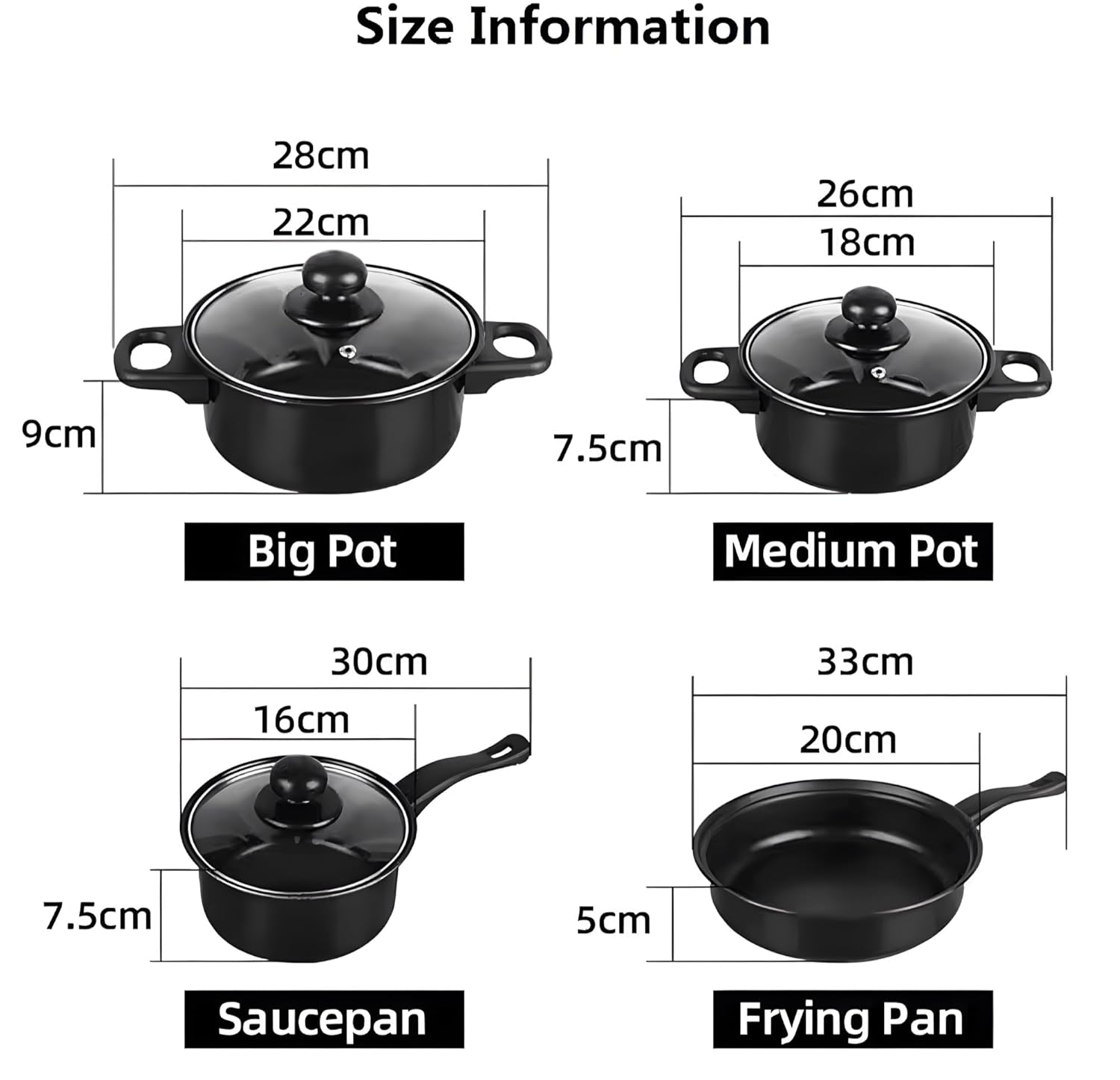 13-Piece Non-Stick Metal Cookware Set with Tempered Glass Lids, Comfort-Grip Handles & Eco-Friendly Coating – Sizes from 14 cm to 22 cm