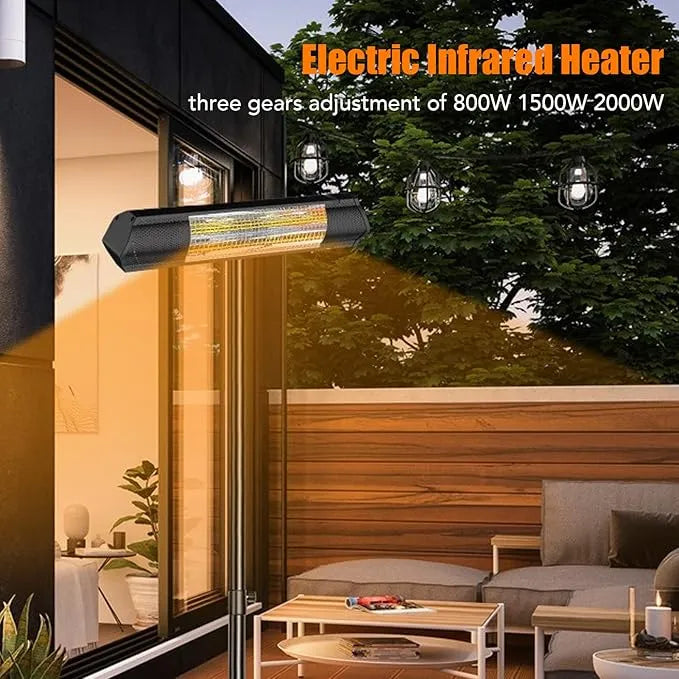 Sepat Electric Heater with Tripod Stand, Remote Control and Safety Protection - 2000W