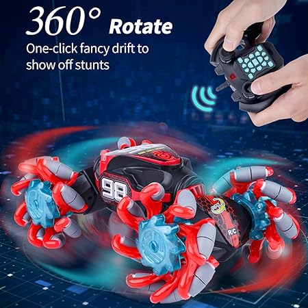 Portable Twist Car Toy with Gesture & Remote Control, Music, 360° Rotation & Rechargeable Battery
