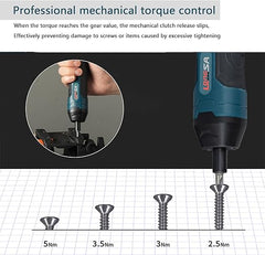Longsa 36-in-1 Rechargeable Screwdriver Set with Battery, 3 Torque Levels, LED Indicator, Precision Bits & Carry Case