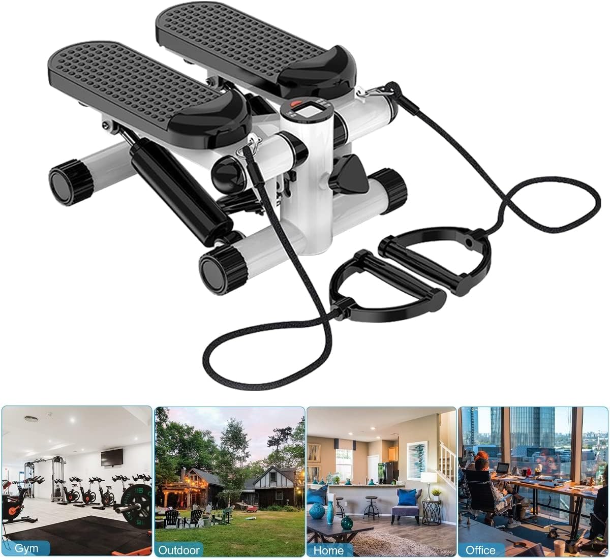 Wellcare Mini Stepper Exercise Pedal Machine with Resistance Bands for Health & Fitness