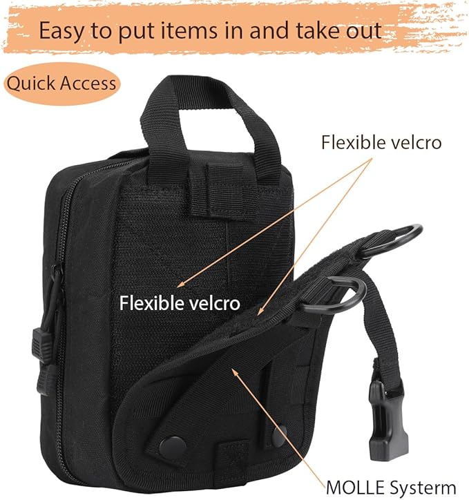100-in-1 Tactical Emergency First Aid & Survival Kit with Storage Bag for Outdoor, Camping & Travel