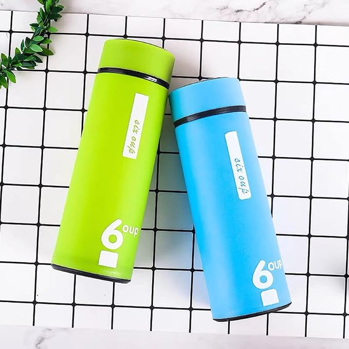 450ml Glass Interior Thermos Flask with Matte Anti-Slip Finish & Leak-Proof Lid – Ideal Vacuum Bottle for Hot & Cold Beverages at Office, Travel & School