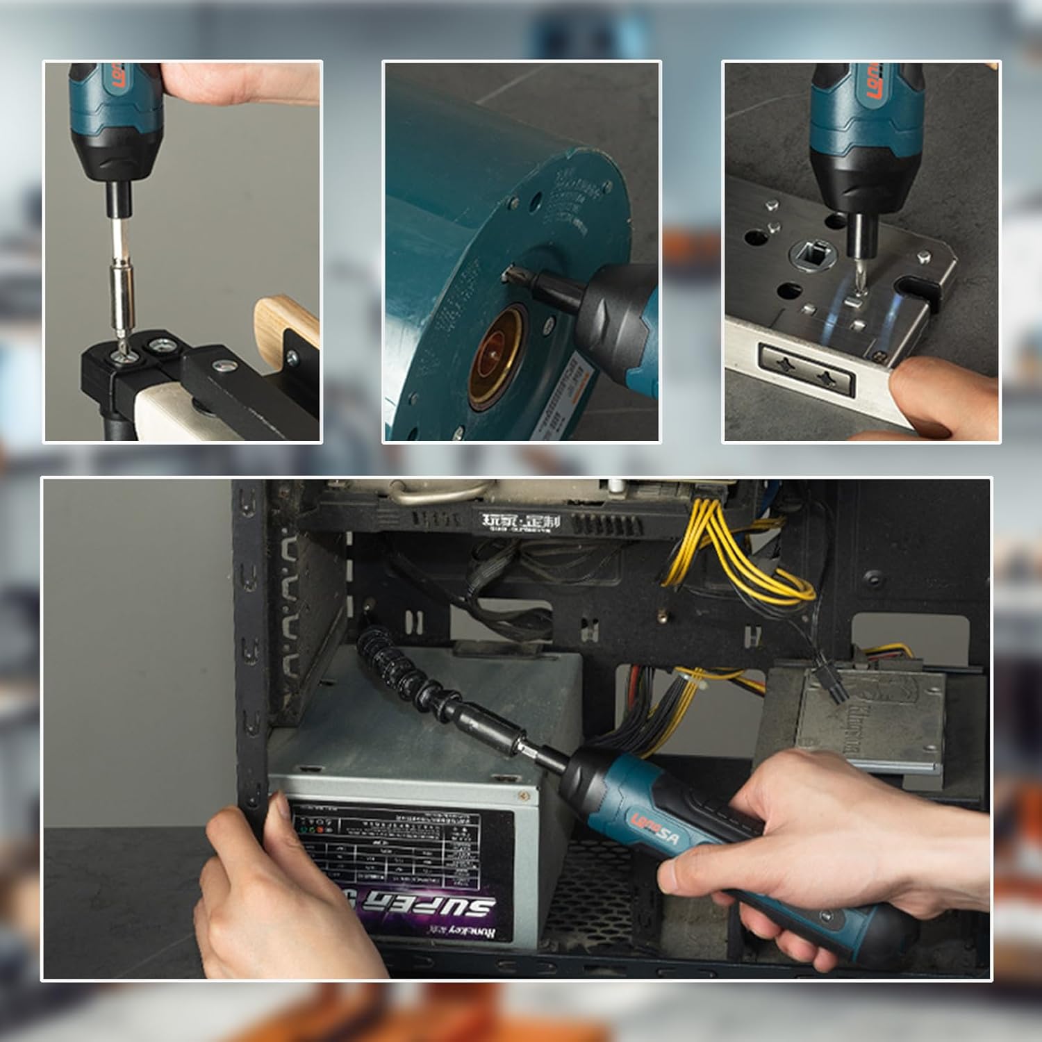 Longsa 36-in-1 Rechargeable Screwdriver Set with Battery, 3 Torque Levels, LED Indicator, Precision Bits & Carry Case