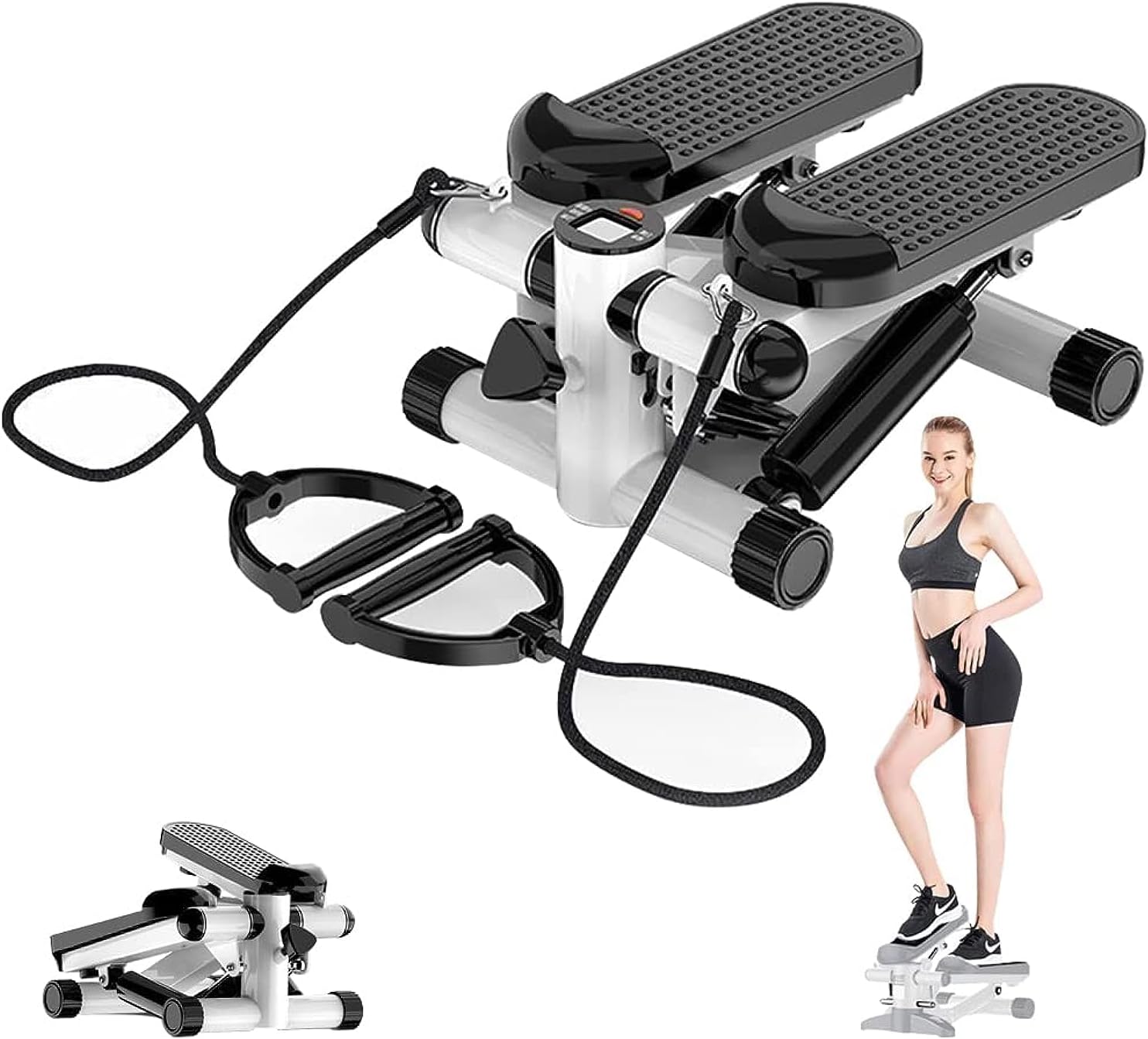Wellcare Mini Stepper Exercise Pedal Machine with Resistance Bands for Health & Fitness