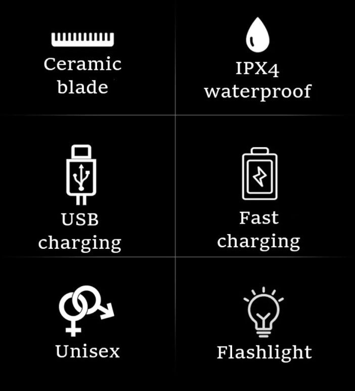 KEMEI Body Hair Trimmer - Electric Multifunctional Anti-Cut Hair Trimmer with LED Light