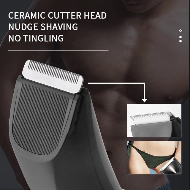 KEMEI Body Hair Trimmer - Electric Multifunctional Anti-Cut Hair Trimmer with LED Light