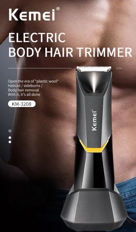 KEMEI Body Hair Trimmer - Electric Multifunctional Anti-Cut Hair Trimmer with LED Light
