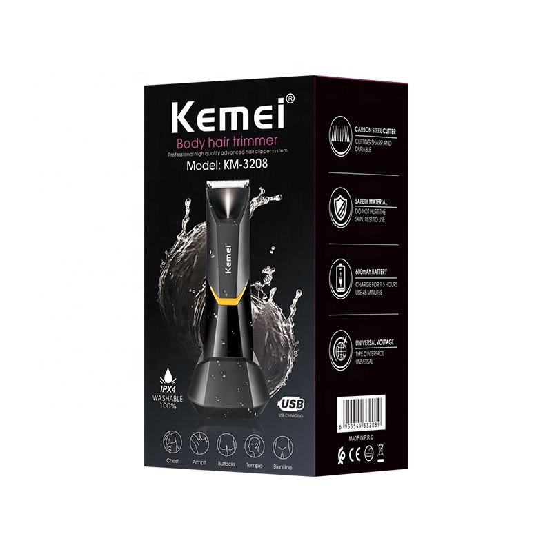 KEMEI Body Hair Trimmer - Electric Multifunctional Anti-Cut Hair Trimmer with LED Light