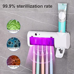 3-in-1 Toothbrush Organiser & Toothpaste Dispenser with UV Sterilisation