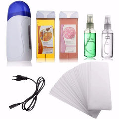 Leemax Portable Electric Depilatory Waxing Kit - Wax Heater Machine, 2 Depilation Wax & Strips 100