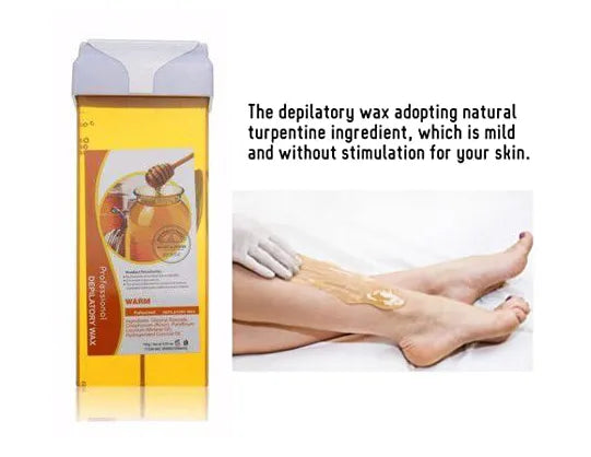 Leemax Portable Electric Depilatory Waxing Kit - Wax Heater Machine, 2 Depilation Wax & Strips 100