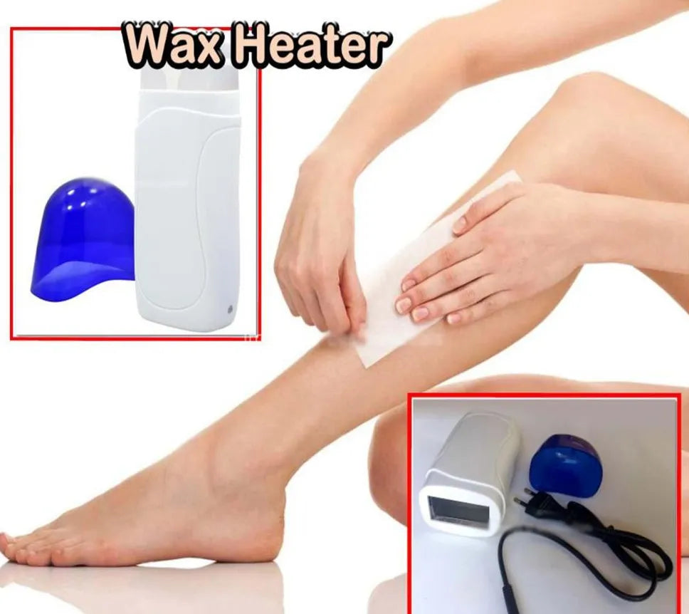 Leemax Portable Electric Depilatory Waxing Kit - Wax Heater Machine, 2 Depilation Wax & Strips 100