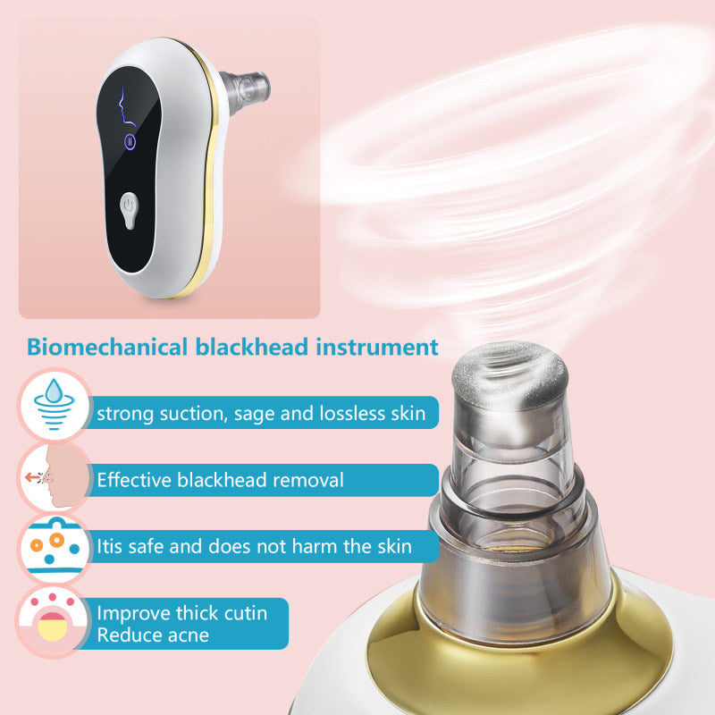 Mini Automatic Blackhead Acne Pore Suction Remover & Skin Cleanser with 3 Suction Modes and 5 Multif