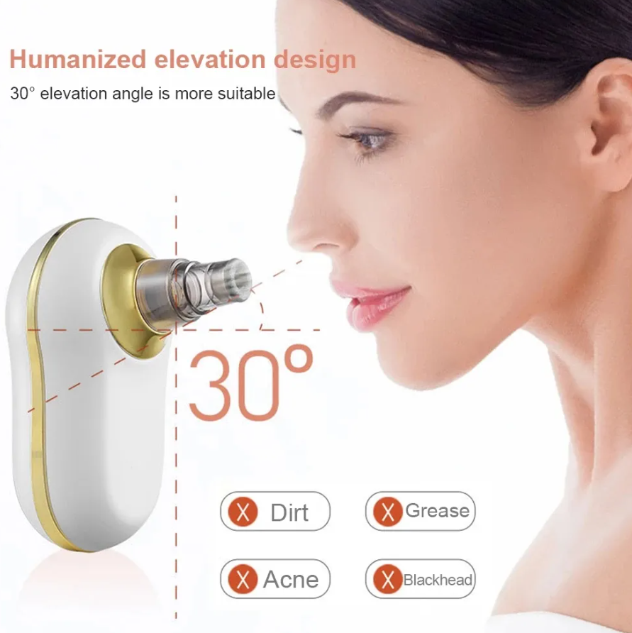 Mini Automatic Blackhead Acne Pore Suction Remover & Skin Cleanser with 3 Suction Modes and 5 Multif