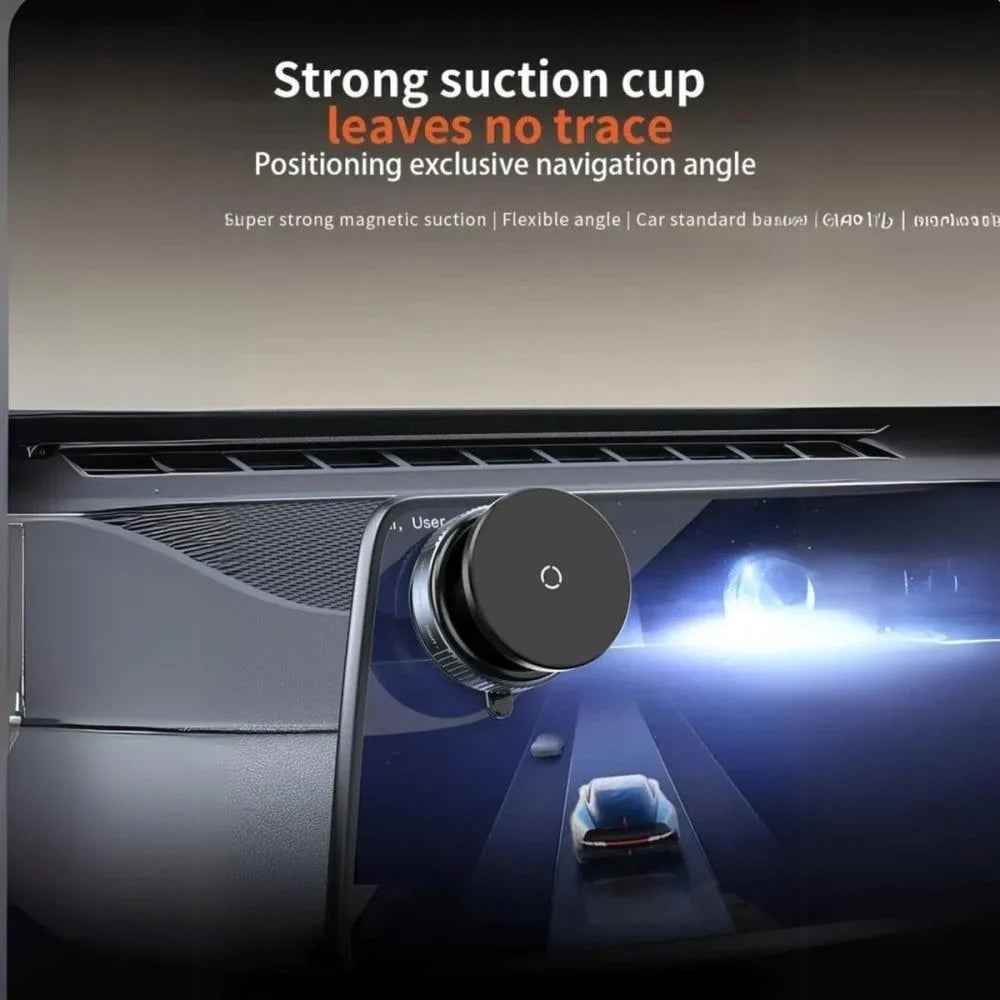 360° Rotatable Magnetic Phone Holder with Strong Vacuum Suction Cup & Universal Compatibility for Car, Desk & Gym