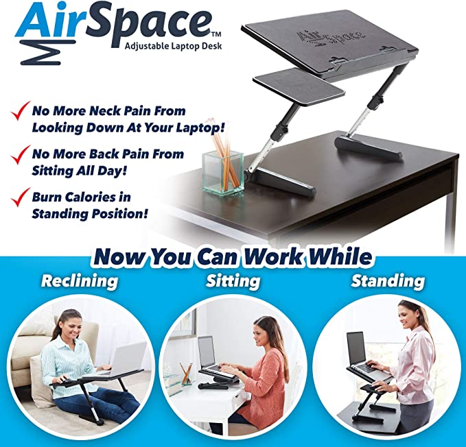 Portable Adjustable Extendable Laptop Desk Stand & Study Table